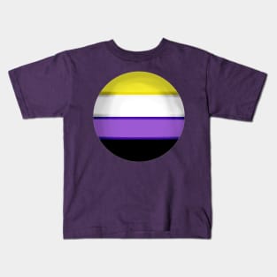 Non binary flag pride colours circular sphere Kids T-Shirt